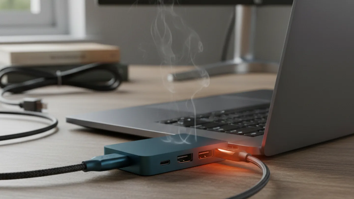 Laptop wordt heet met het dock aangesloten